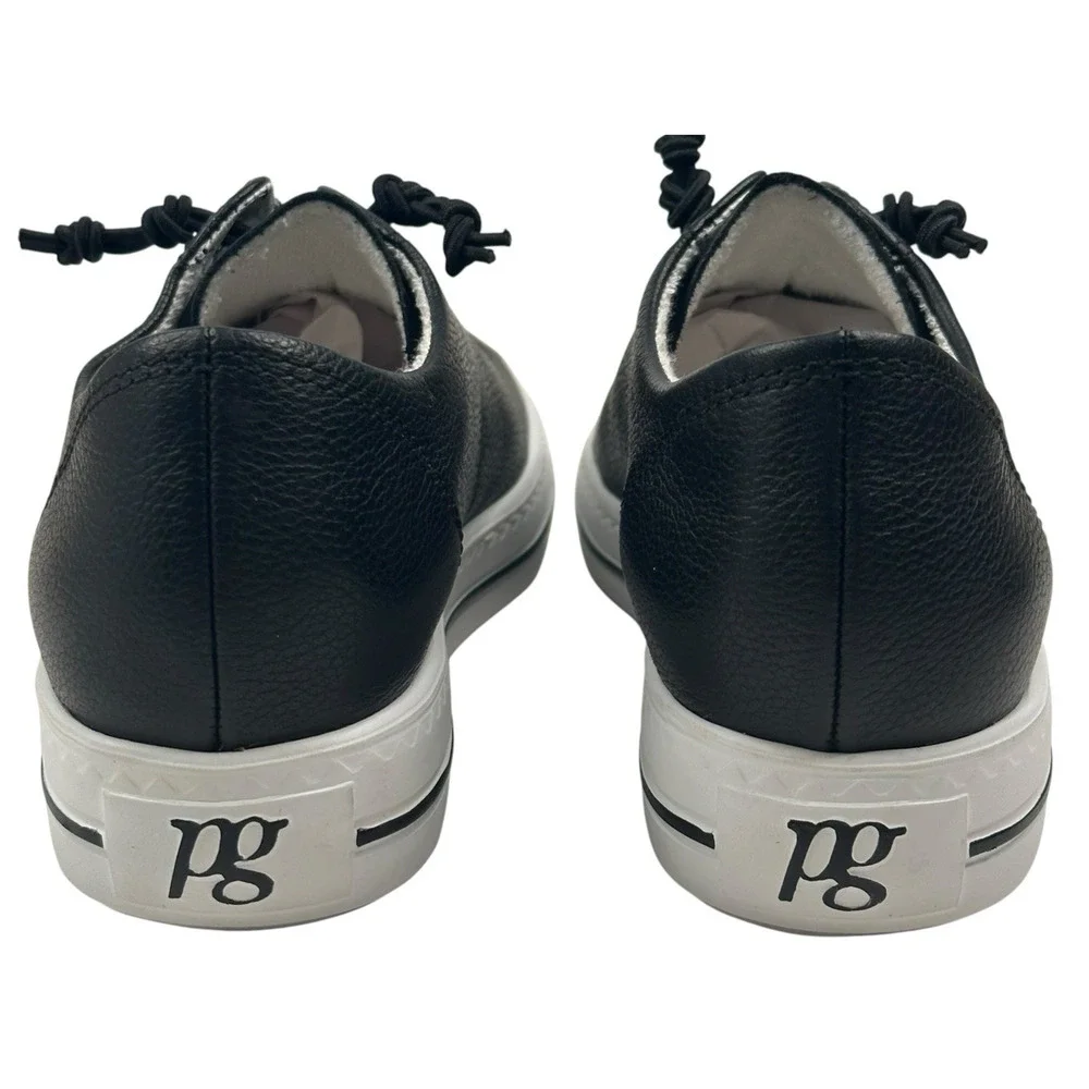 Paul Green Hadley Platform Sneaker Black Leather Womens US 9 UK 6.5 New $378